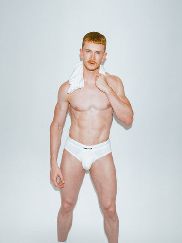 Core Hip Brief Mono-Tone - White - Red Hot 100