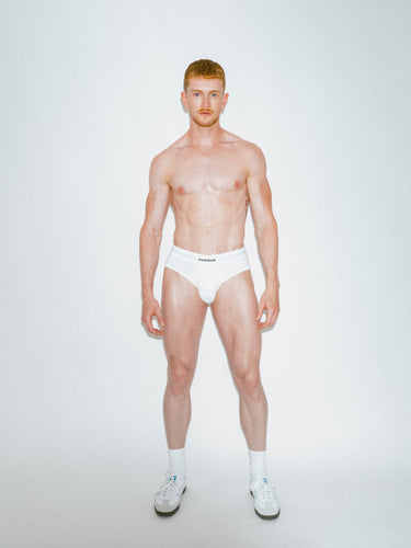 Core Hip Brief Mono-Tone - White - Red Hot 100