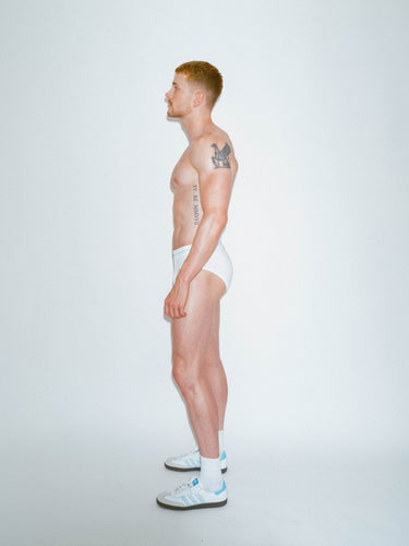 Core Hip Brief Mono-Tone - White - Red Hot 100