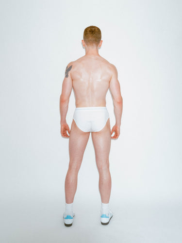 Core Hip Brief Mono-Tone - White - Red Hot 100