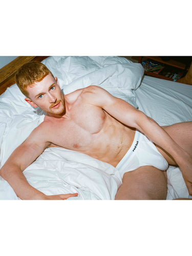 Core Hip Brief Mono-Tone - White - Red Hot 100