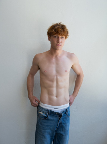 Core Hip Brief Mono-Tone - White - Red Hot 100