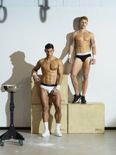 Load image into Gallery viewer, Core Hip Brief Duo-Tone - White - Red Hot 100
