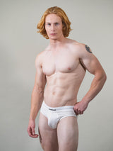 Core Hip Brief Mono-Tone - White - Red Hot 100