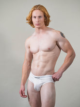 Load image into Gallery viewer, Core Hip Brief Mono-Tone - White - Red Hot 100
