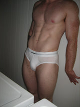 Core Hip Brief Mono-Tone - White - Red Hot 100